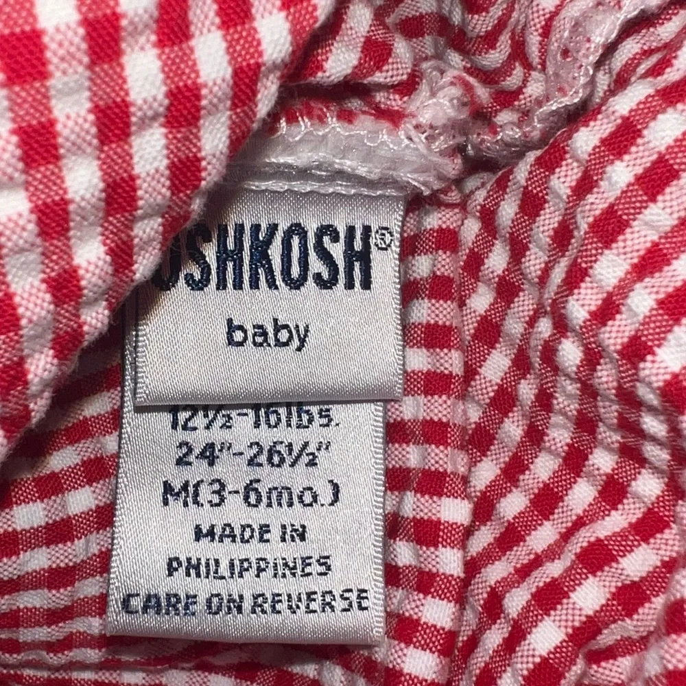OshKosh B’Gosh Baby One Piece Checkered Romper Cotton Size 3-6 Months